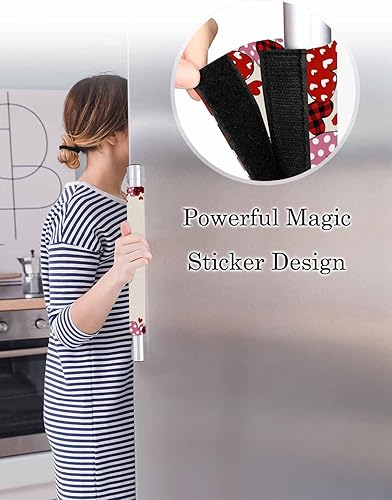 Miniatura 4 de Juego de 2 fundas para manijas de puerta de refrigerador Watercolor Love para lavavajillas, microondas, horno, nevera, estufa, electrodomésticos,