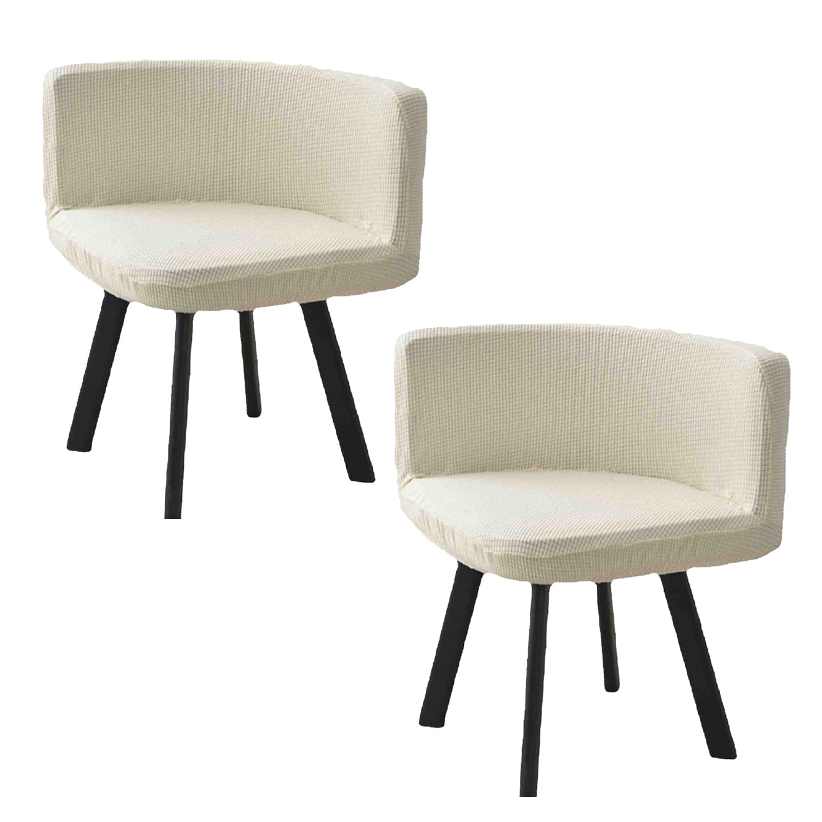 AHTCPO Triangle Chair Cover, Stretch Curved Chair Half Round Stool Cover, Washable, for Hotel Kitchen Living Room Office(Off white,2pcs)