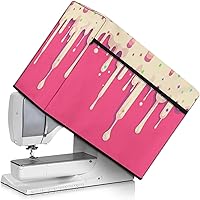 Vista 22 de Funda para máquina de coser de girasoles de otoño con prácticos bolsillos, cubierta protectora duradera acolchada contra el polvo, accesorios