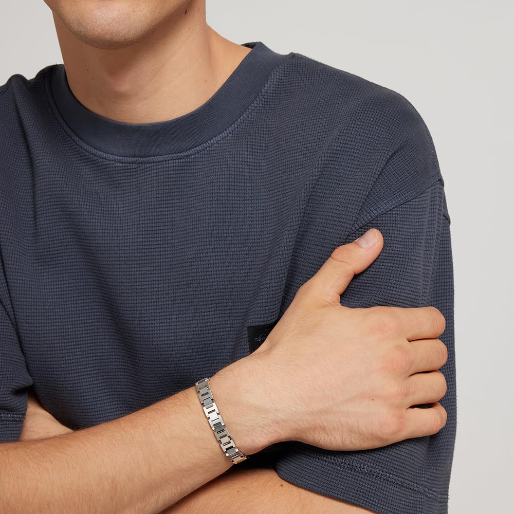 Calvin Klein Męskie bransoletki z ogniwami kolekcja NETWORK ze stali nierdzewnej, Jeden rozmiar, Stal nierdzewna, Bez kamieni szlachetnych