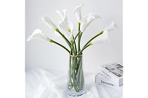 6-Pack Lifelike Artificial White Calla Lily Flowers - 25" Tall Real Touch...