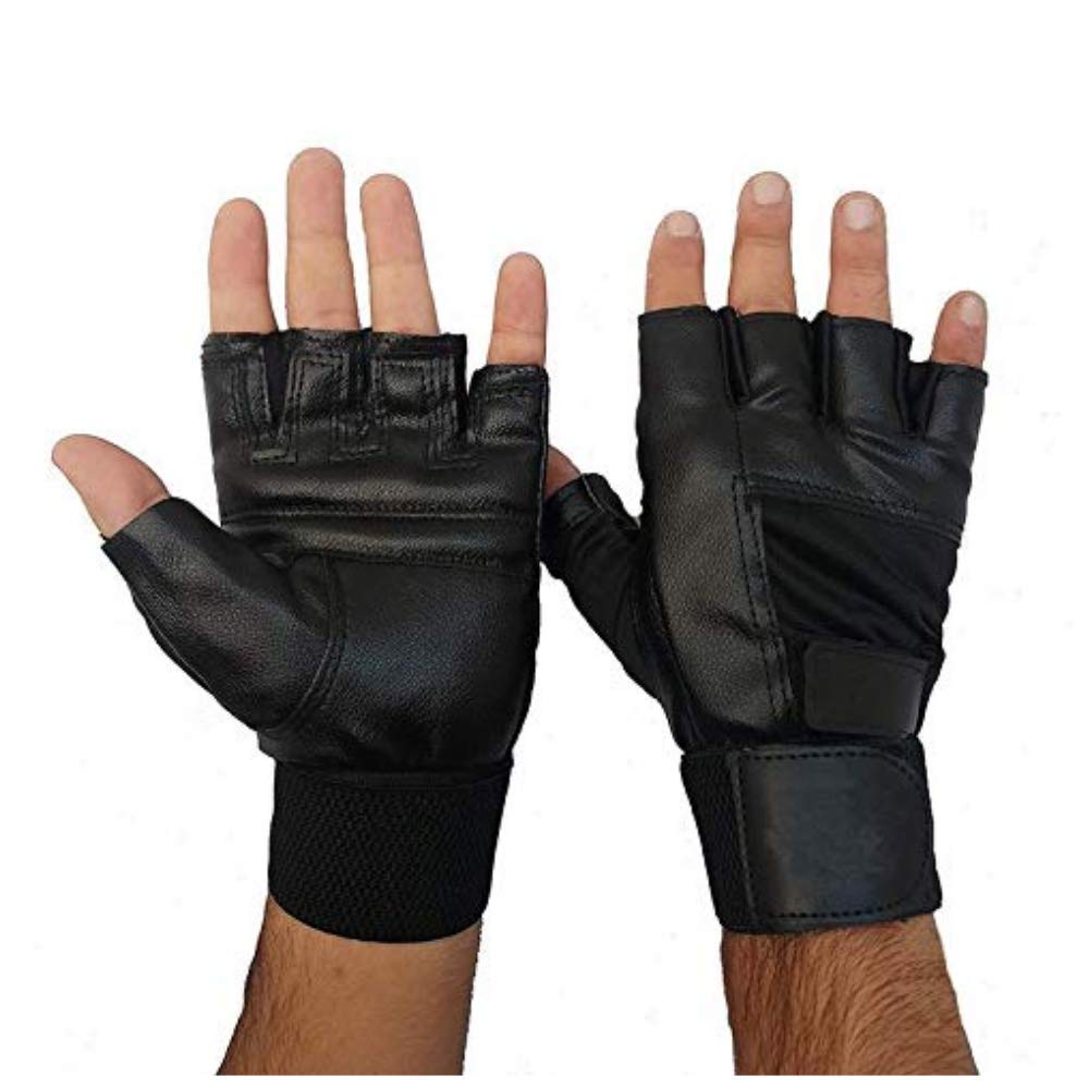 HASHTAG FITNESS Leather Gloves for Weight Lifting (Black) (B08RJC1KP5) Amazon Price History, Amazon Price Tracker