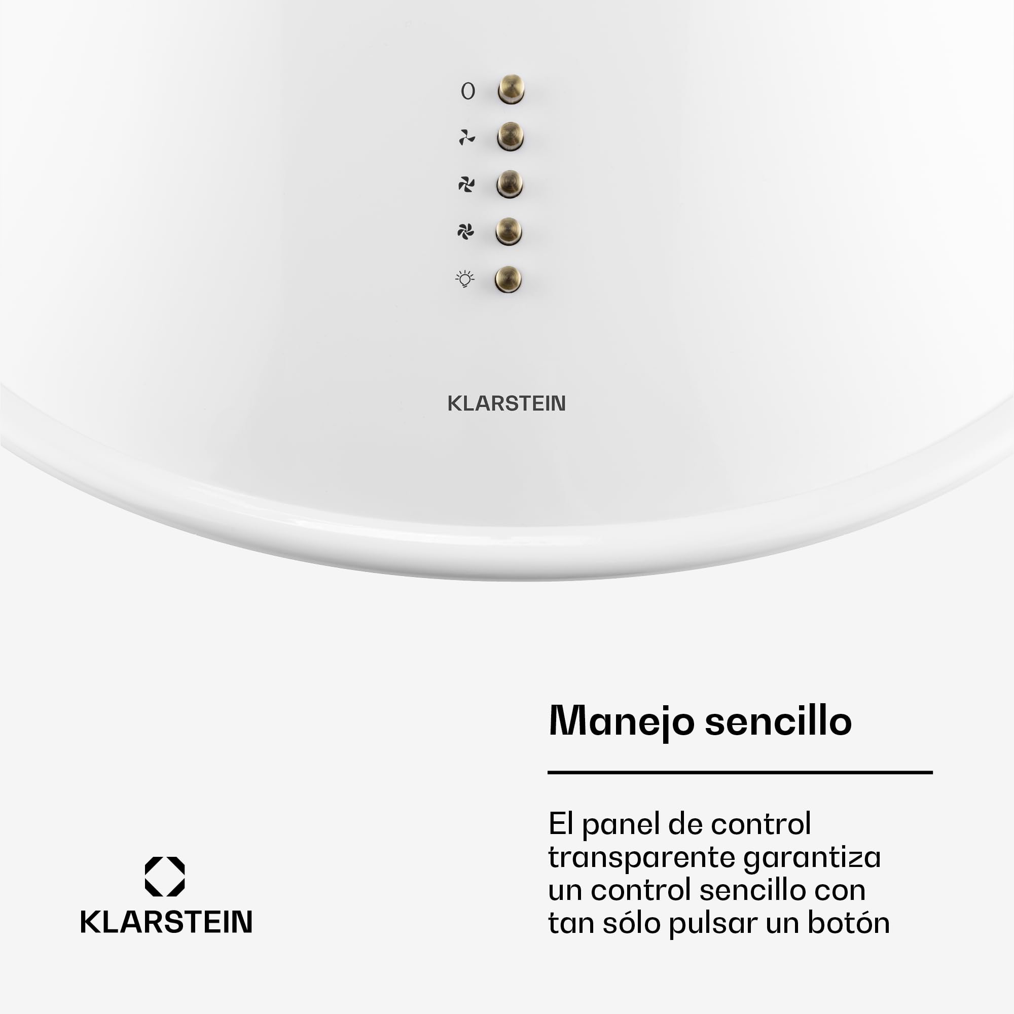 Klarstein Lumio Neo - Okap kuchenny retro, Okap ścienny, Szerokość 60 cm, Klasa energetyczna A, Wyciąg/recyrkulacja, 3 stopnie mocy, maks. wydajność 615 m³/h, Stal nierdzewna, biały