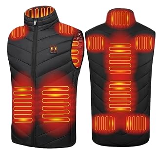 AIVEH Ladies Heated Vest Jacket With 11 Heated Zones, USB Rechargeable Warm Water Washable Heated Vest For Outdoor Skiing