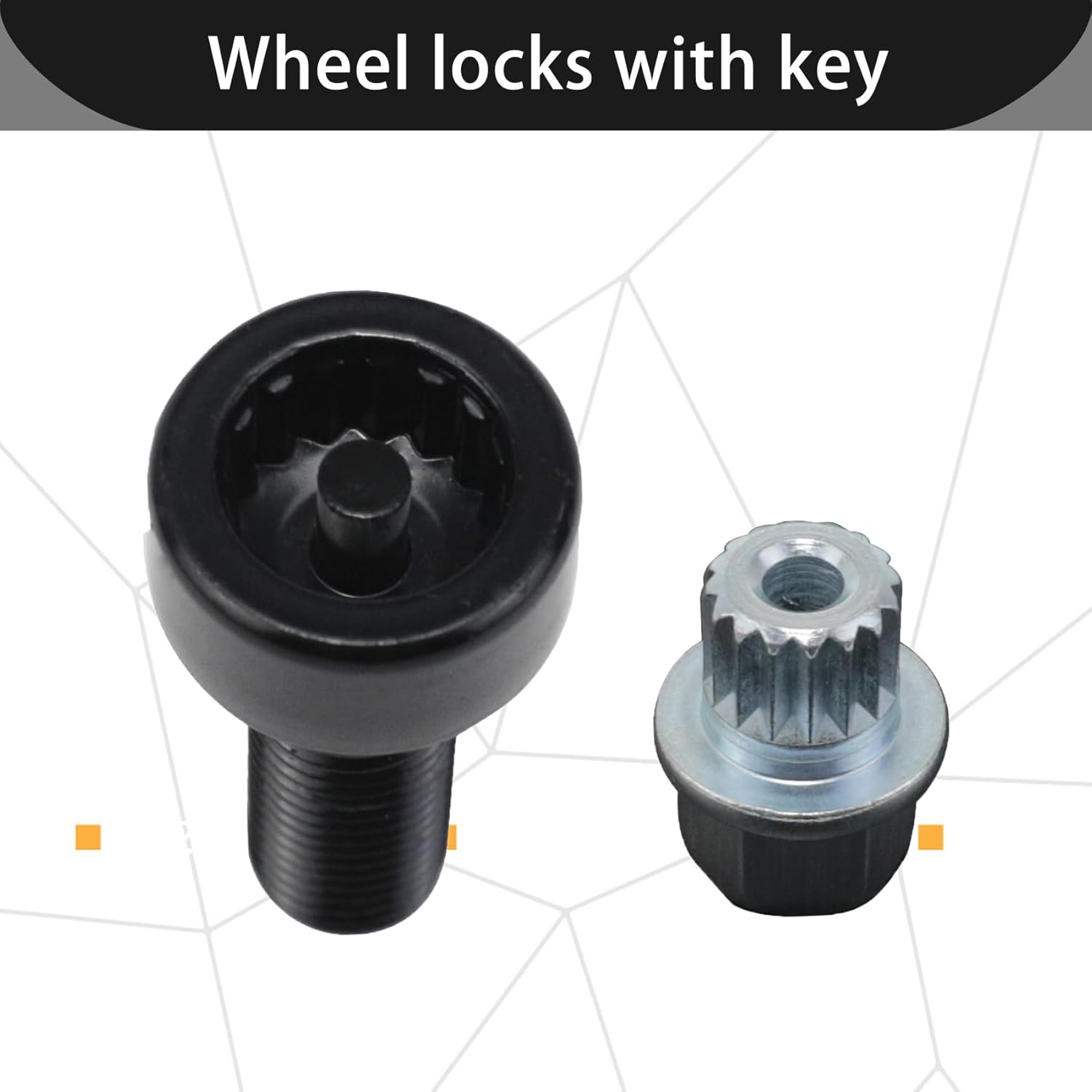 Wheel Lock Set Lug Nuts Bolts M12 x 1.5mm Fits for BMW Z4 Z3 M6 M5 M3 650i 535i 528i 525i 335i 328i 330i Mini Cooper Replacement 36136786419