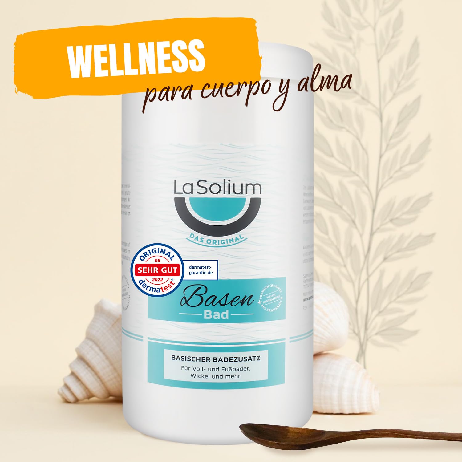 Sales de baño alcalinas, 2.4 kg con arcilla blanca; polvo alcalino | con arcilla de Francia; Dermatest: puntuación MUY BUENO