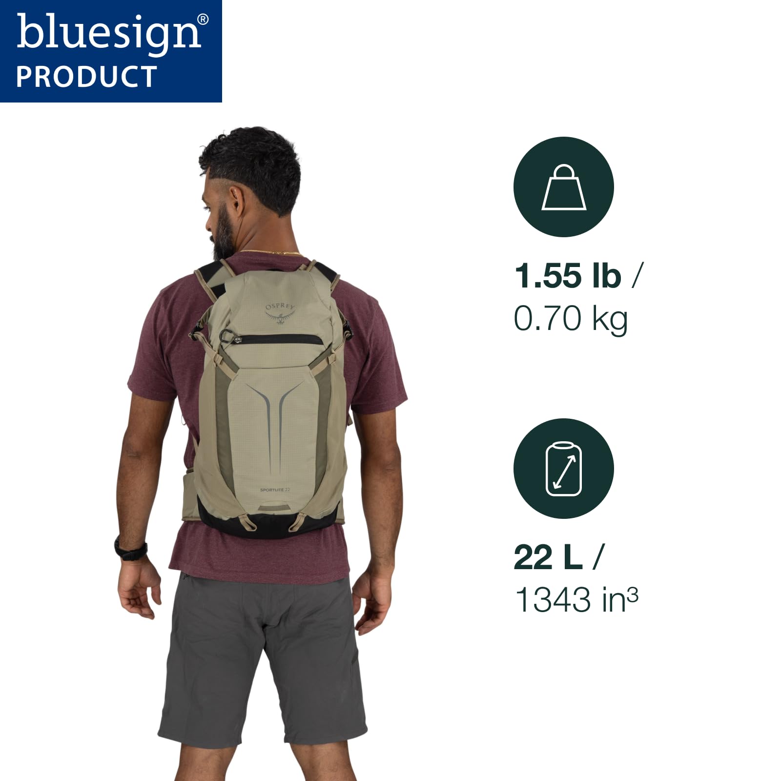 Osprey Sportlite Lekki plecak turystyczny 22 l, dla mężczyzn i kobiet, torba na co dzień, plecak podróżny, czarny kruk