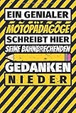  Notizbuch liniert: Motopädagoge Geschenke lustig Abschluss Geschenkidee Beruf