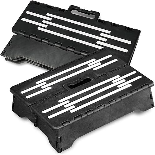 Meisuk Taburete plegable con asa plegable para interiores y exteriores plegable y encoge libremente taburete plegable pequeño portátil de 5 pulgadas