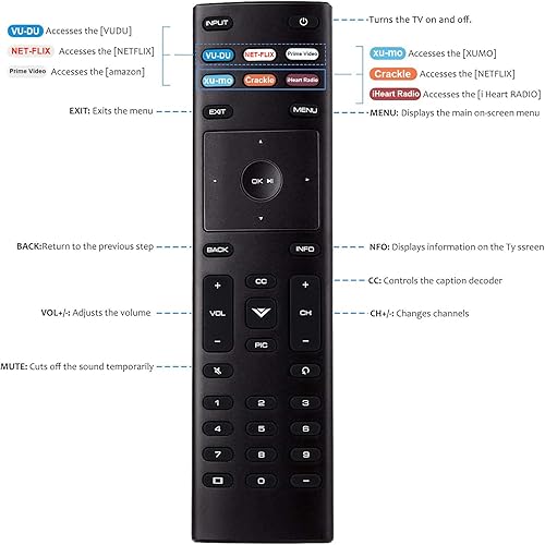 Miniatura 8 de XRT136 - Mando a distancia universal de repuesto para Smart TV Vizio de 24 a 85 pulgadas, control remoto para todos los Smart TV de Vizio Serie D