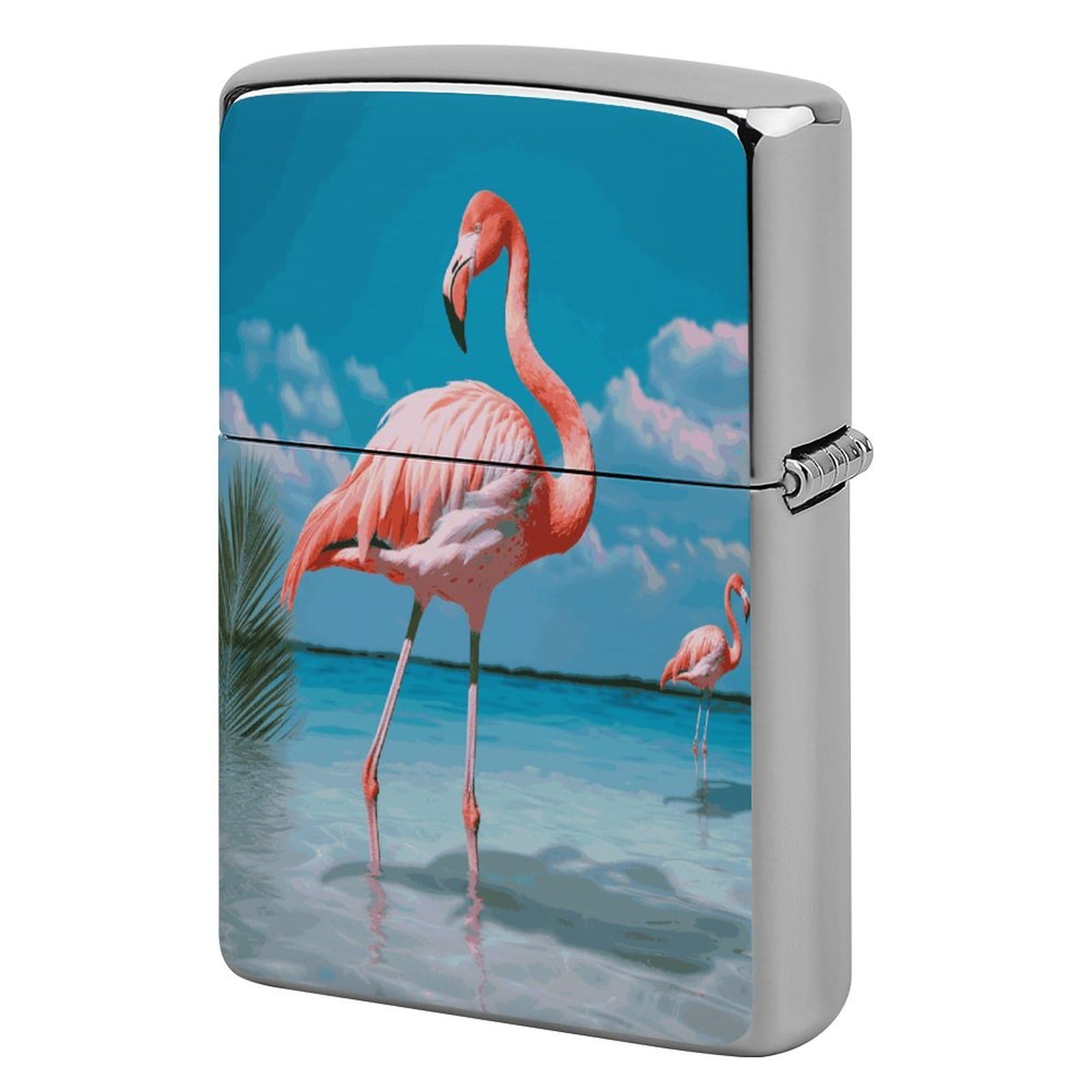Fodpand Style Flamingo In Water Metal Lighter Case Cover Lighter Sleeve
