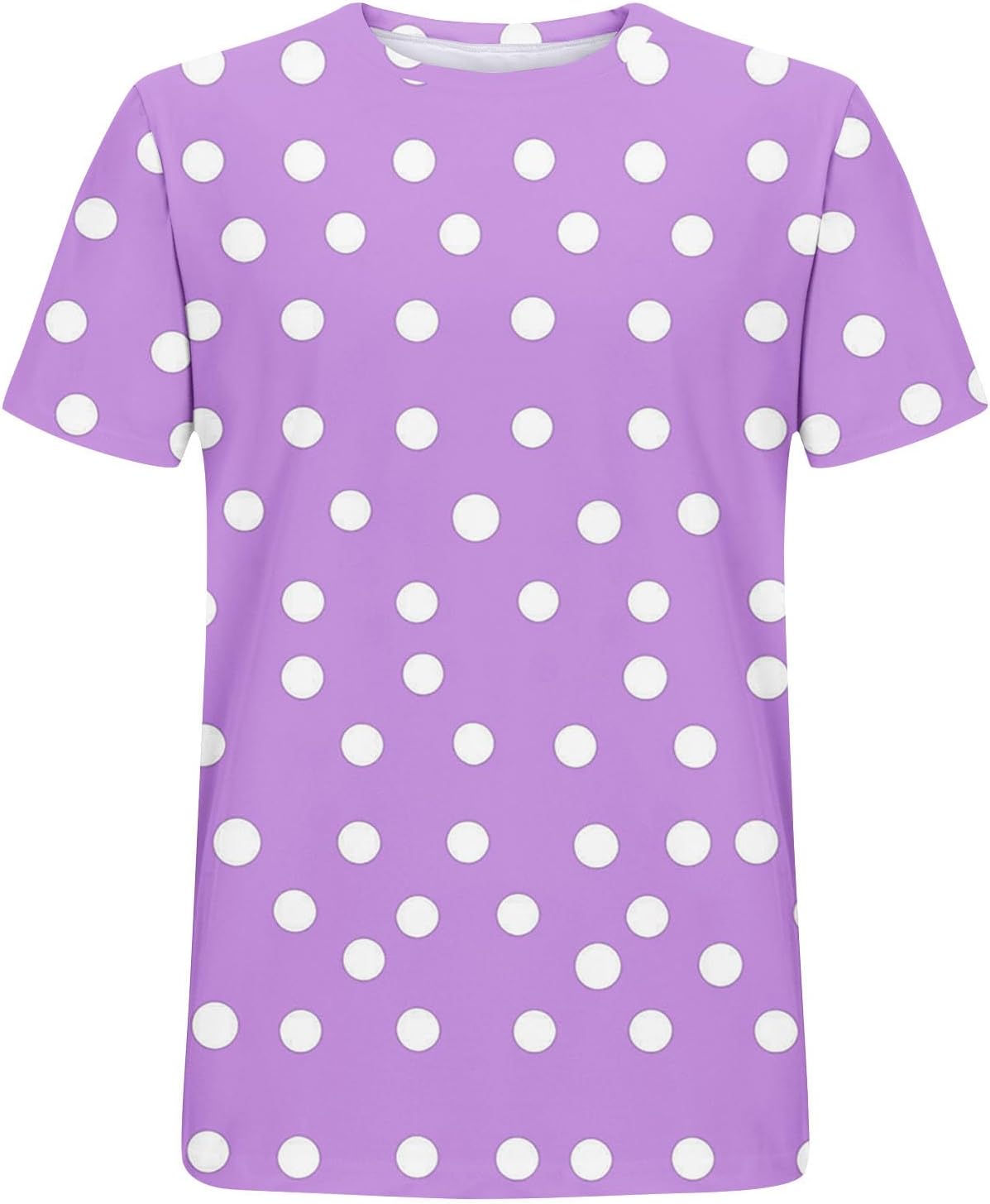 Muscle T Shirts for Men Short Sleeve Polka Dot Tops Loose Fit Crew Neck Tees Beach Vacation Holiday Breathable Shirts