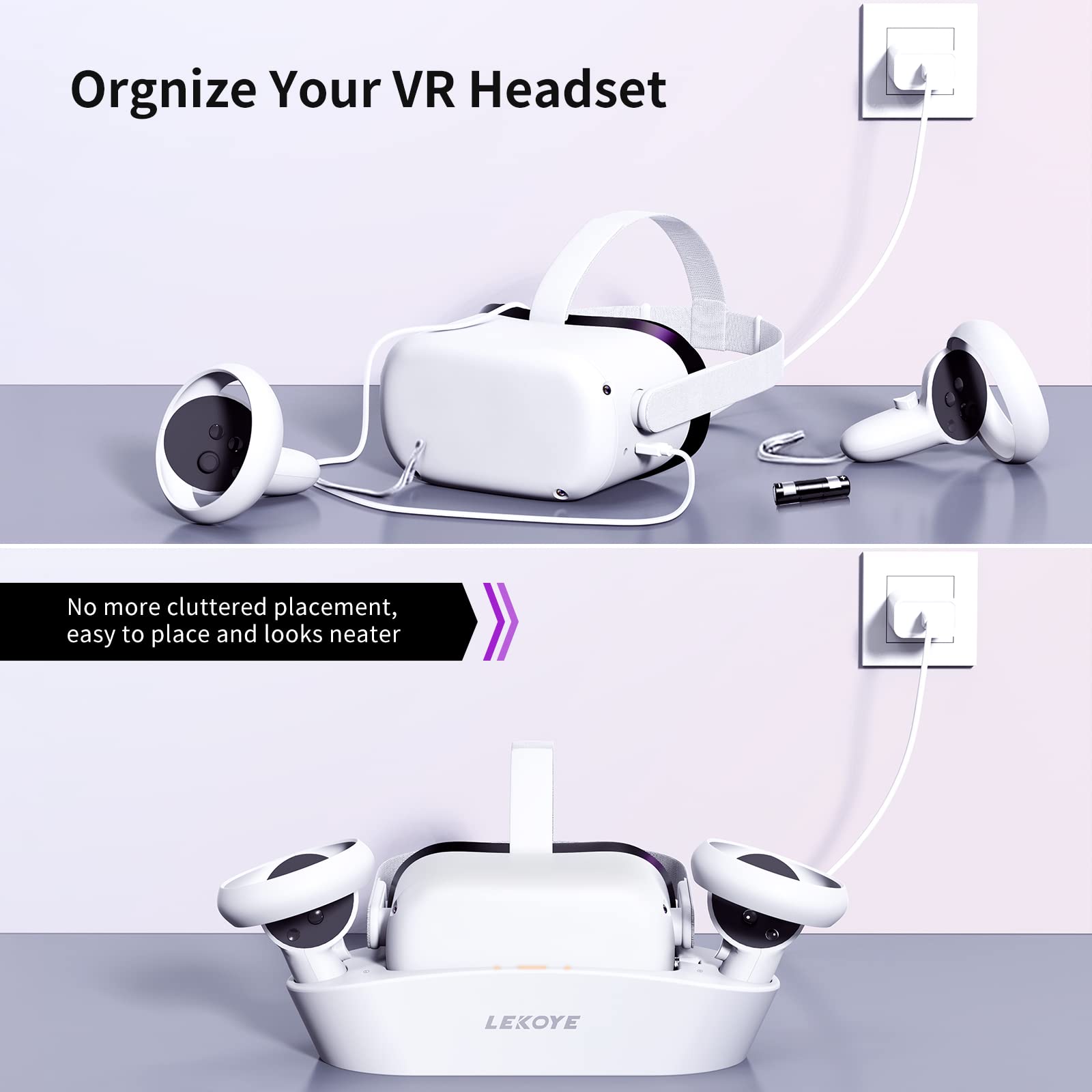 Amazon.co.jp: LEKOYE VR充電ドック Oculus Quest 2用 磁気VR充電