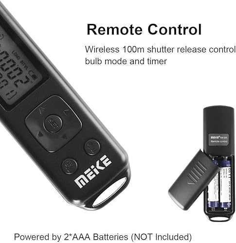 Miniatura 5 de Meike MK-A6600 Pro Battery Grip Controlador remoto integrado de hasta 328.1 ft para controlar la función de disparo vertical para cámara Sony A6600