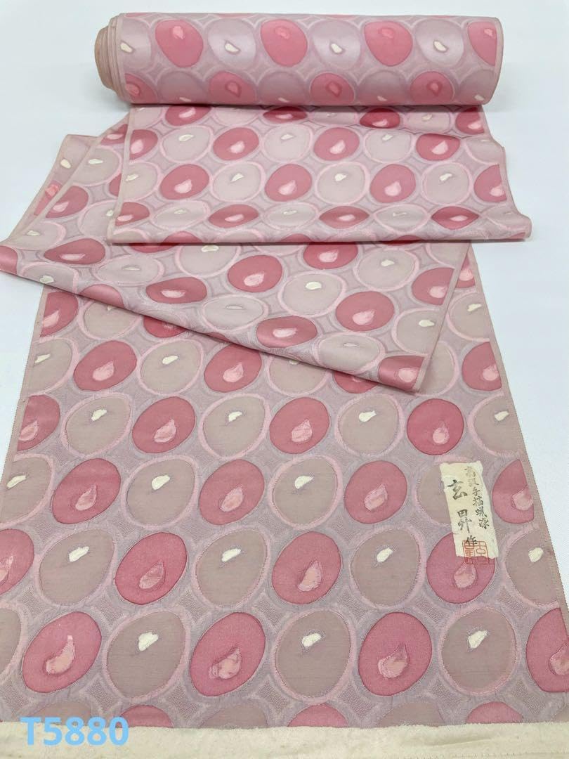 コート地 刺繍 ふくれ織 紋意匠 絵羽コート 褐返色 正絹 反物 コート地 紋意匠 手描 紫陽花 絵羽コート 正絹 反物