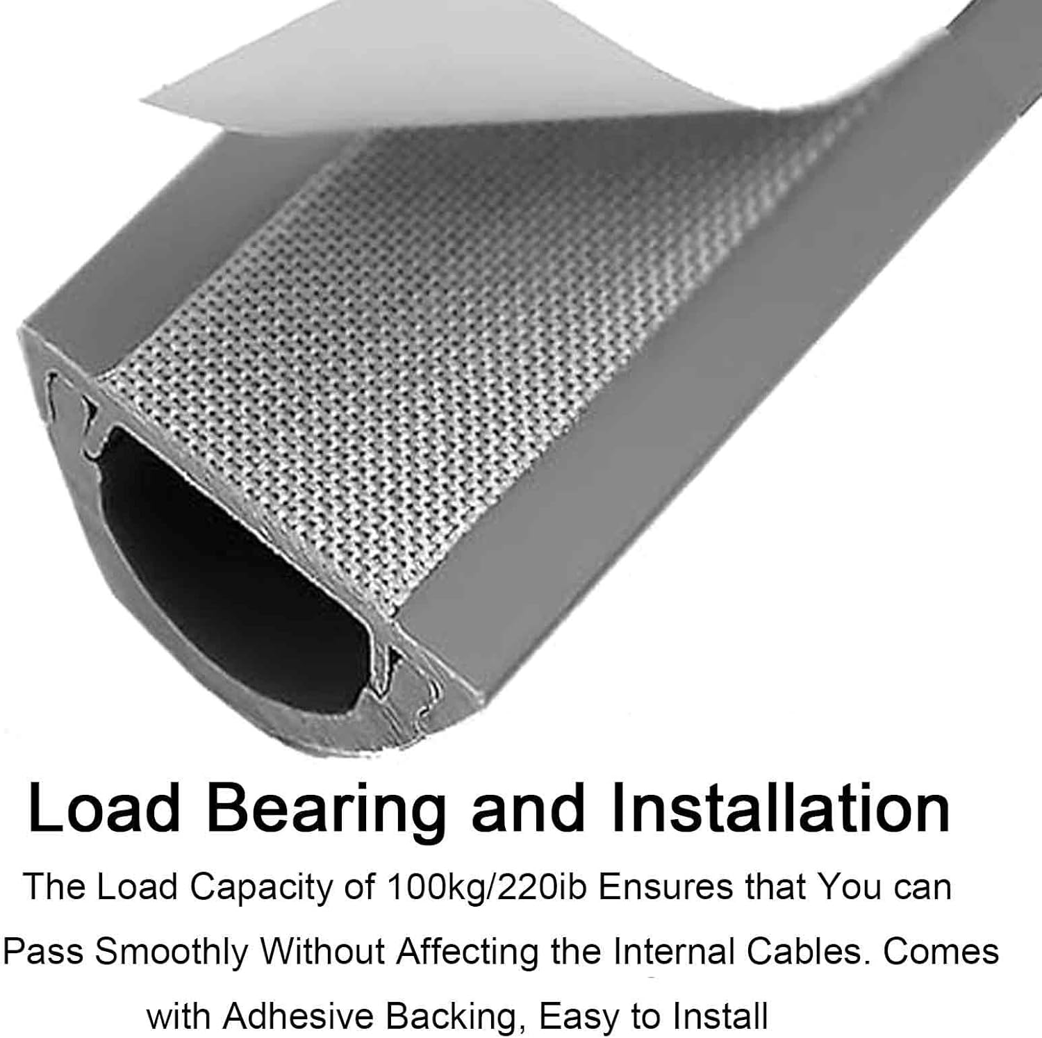 Floor Wire Covers for Cords, Cord Hider for Wall Mount TV, Cable Management, Cable Protector, Self-Adhesive Backing, Decorative Raceway(White,100cm/39in)