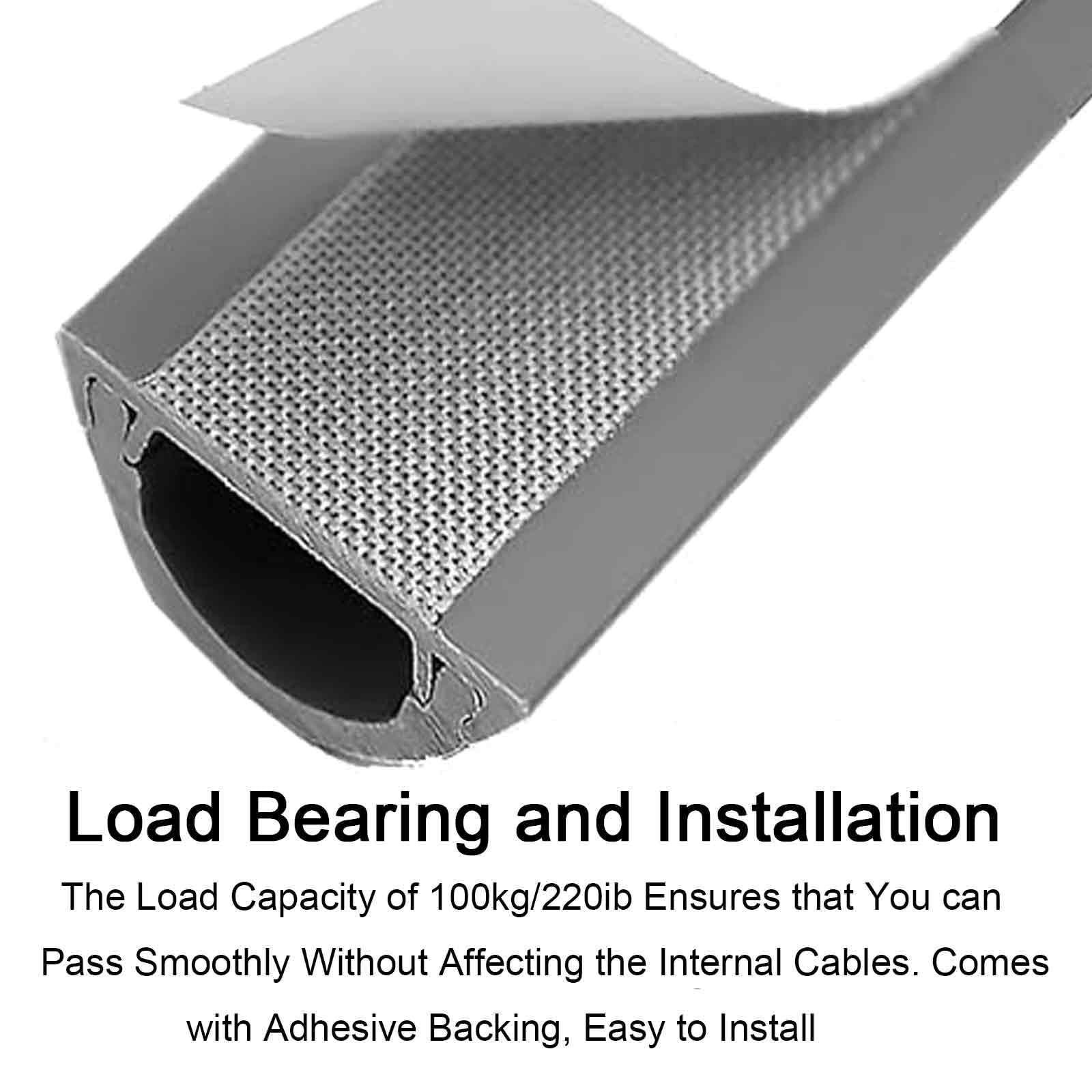 Pasacables Suelo, Protector de Cables para TV de Pared, Cubiertas de Suelo, Pasacable de Plástico, Reverso Autoadhesivo, Cubierta de Cable, Reductor Velocidad(Brown,200cm/79in)