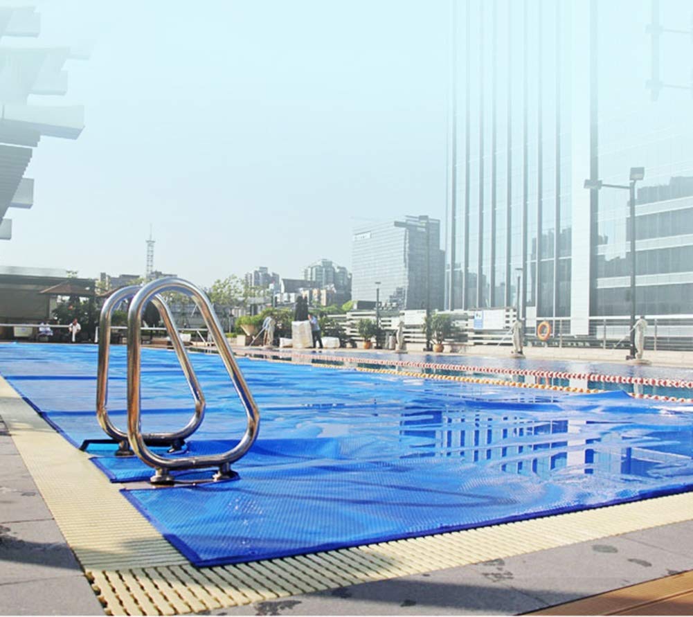 Cubierta rectangular resistente con ojales para piscinas sobre el suelo, jacuzzi, piscinas inflables, manta solar de burbujas de verano (1,5 x 2,5 m)