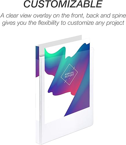 Vista 210 de Samsill (MP128587) - Carpeta de 3 anillos redondos de 3 pulgadas, fabricada en los EE. UU., con cubierta transparente personalizable para insertos