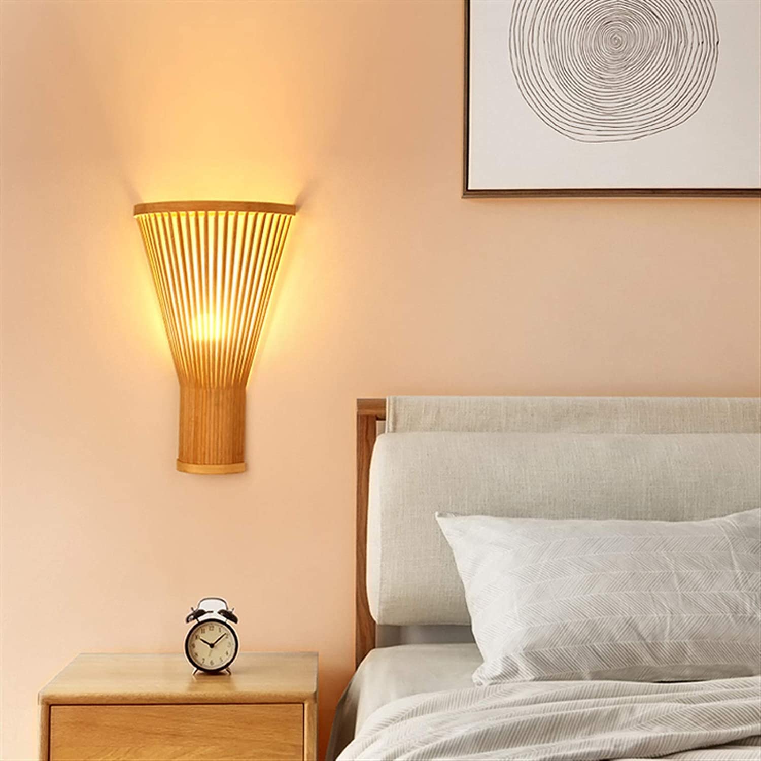 Luces de Pared Luces de Pared de bambú Chino, lámpara de Pared Creativa para Sala de Estar, Patio, Granja, casa de té, Escalera, Pasillo, cafetería, Restaurante, Apliques de Pared Sala de Lectura