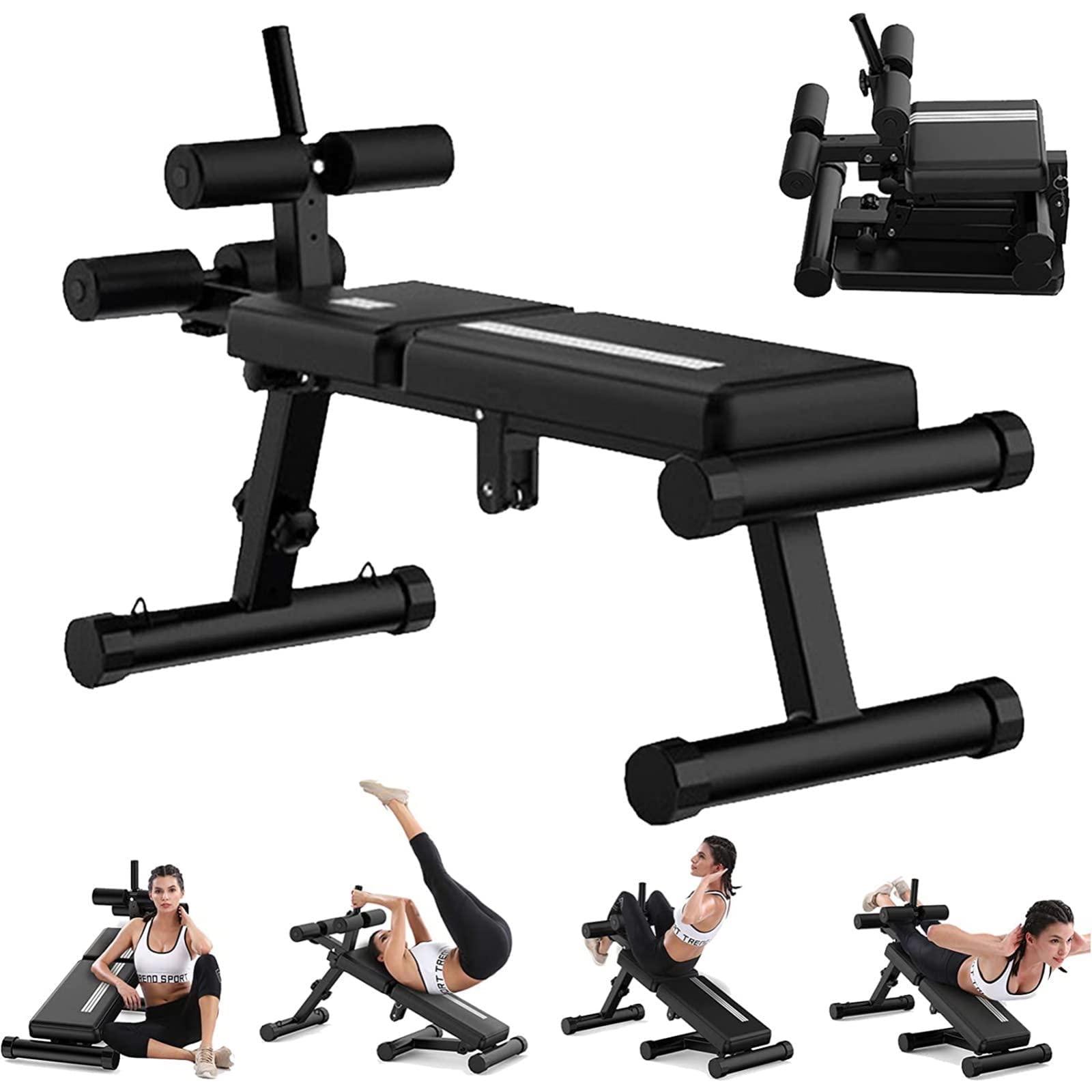 AYCDL Weight Bench Adjustable for Weight Lifting,Sit-Up Abdominal Supine Board Flat Training Gym Foldable Body Exercise Fitness Workout Dumbbell Bench,Max Load 200Kg