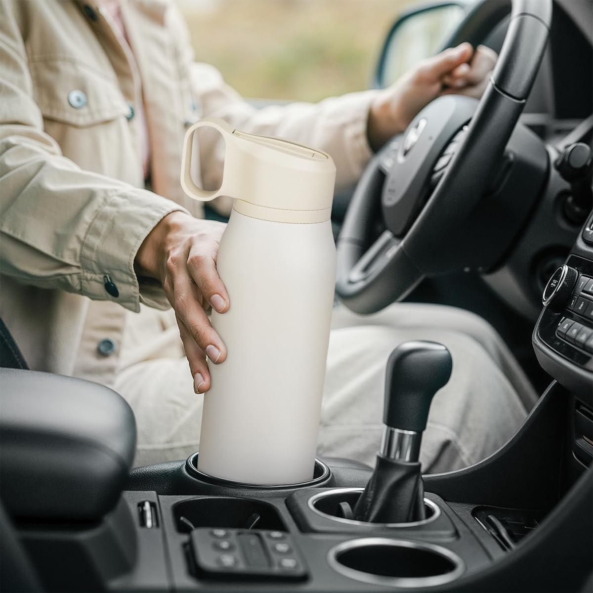 Water Bottle with Twist Lid Insulated Stainless Steel 20oz,Travel Water Bottles for Sports & Gym, Gift for Women Men Birthday Christmas (White) - Image 5