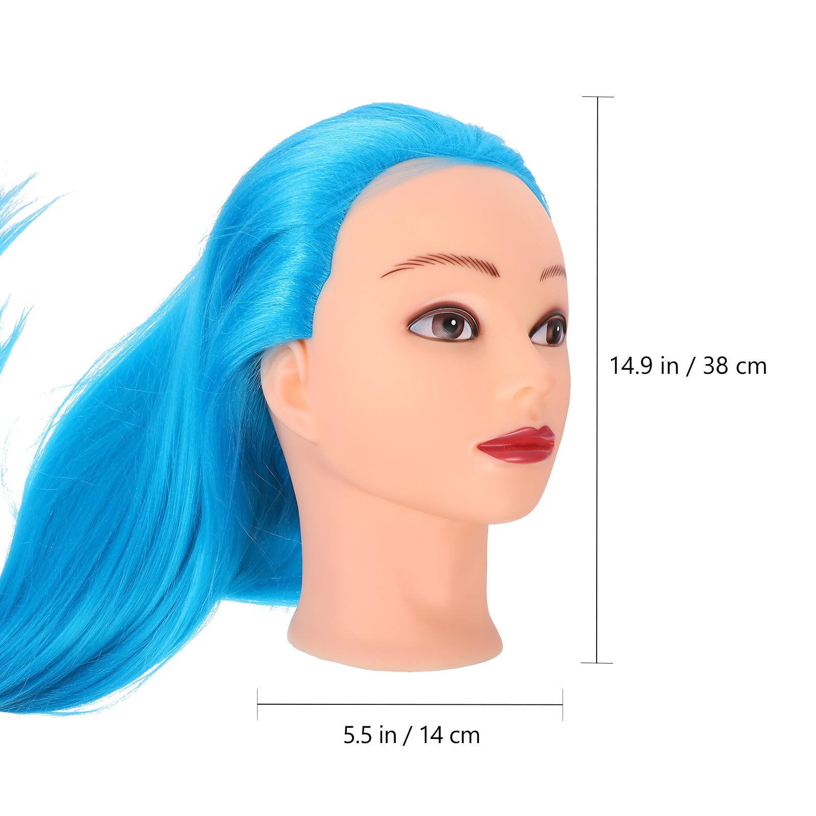 Testa da Parrucchiere Blu in Plastica per Acconciature e Pratica