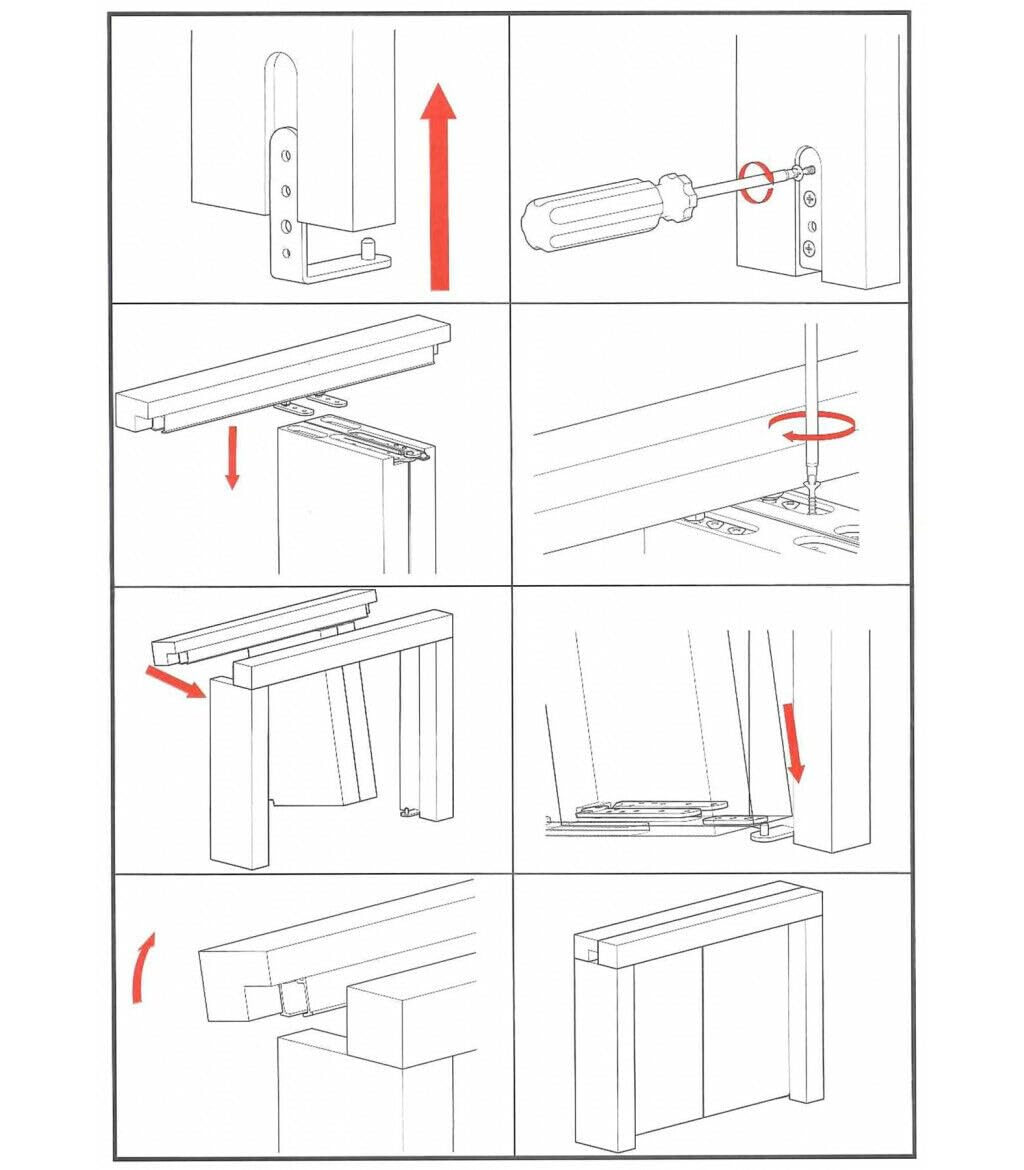 BINARIO KIT PER PORTA A LIBRO LUNGHEZZA 1 METRO PORTATA 50 KG MAX