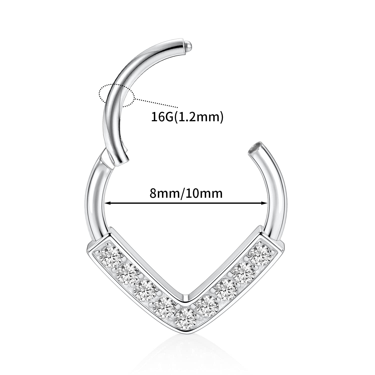 hengkaixuan Teardrop Daith Earrings Septum Jewellery Nose Hoop Ring Surgical Steel Daith Rook Tragus Piercing Jewellery Septum Clicker Ring Small Hoop Earring — view 2