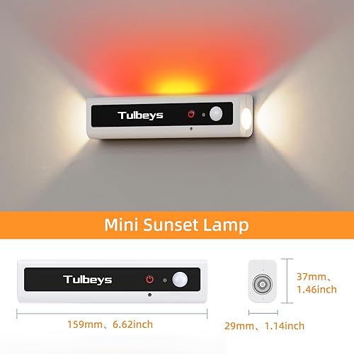 Miniatura 6 de Luz nocturna portátil magnética de 2200 mAh con batería para interiores, sensor de movimiento, lámpara de puesta de sol, luces LED de pared para