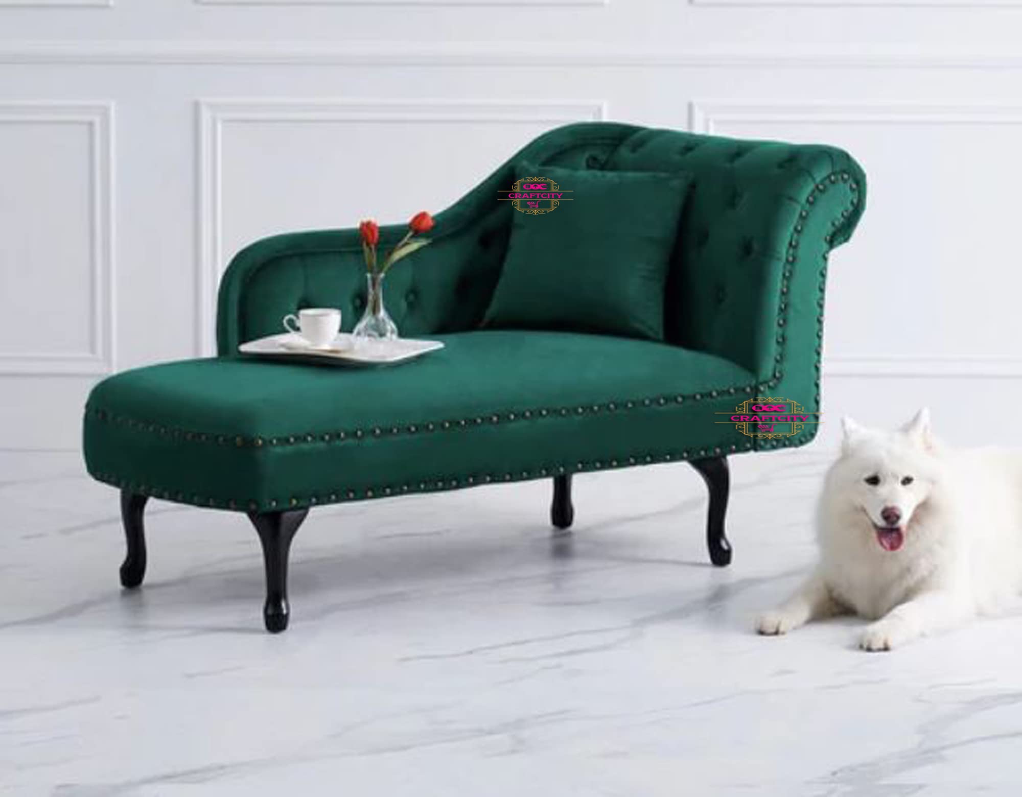 Craftcity One Arm Left Arm Chaise Recessed Arms Chaise Lounge