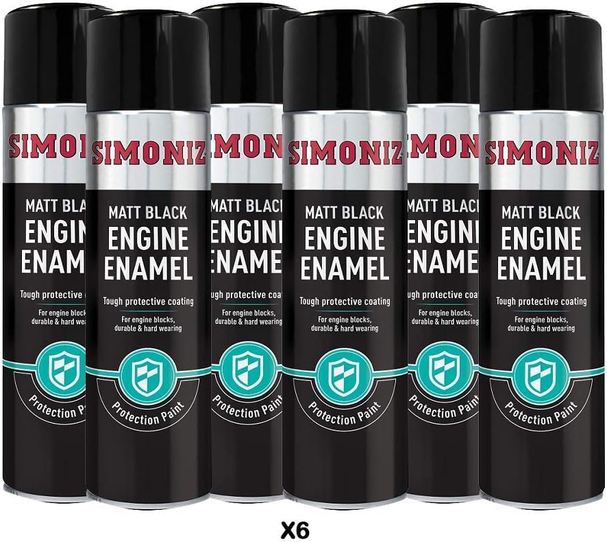 Simoniz Engine Enamel Spray Paint 6x 500ml (Matt Black) Amazon.co.uk
