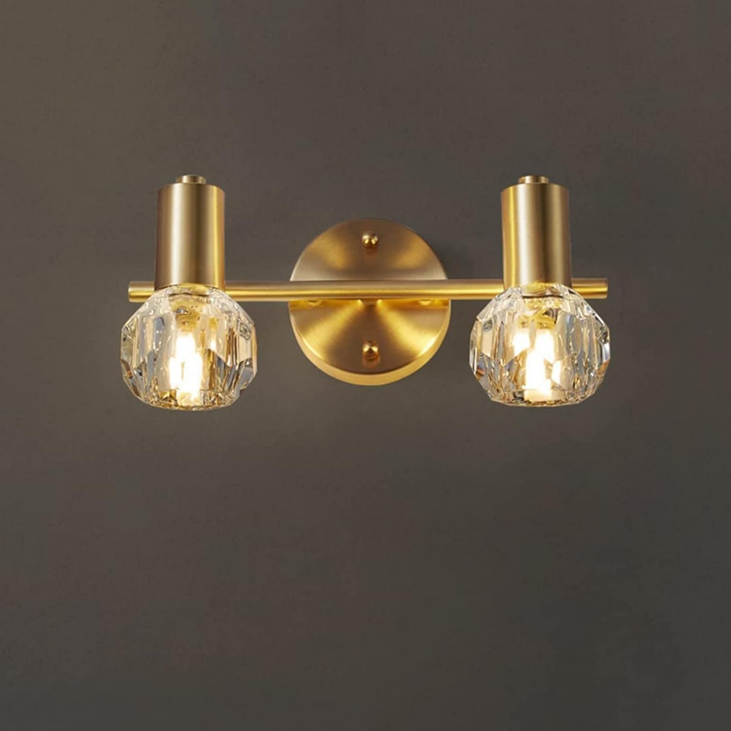 JYBNBBE Wall Light Crystal Brushed Brass Bathroom Vanity Fixtures Rotatable Sconce Modern Sconces Gold,Chandelier,30cm
