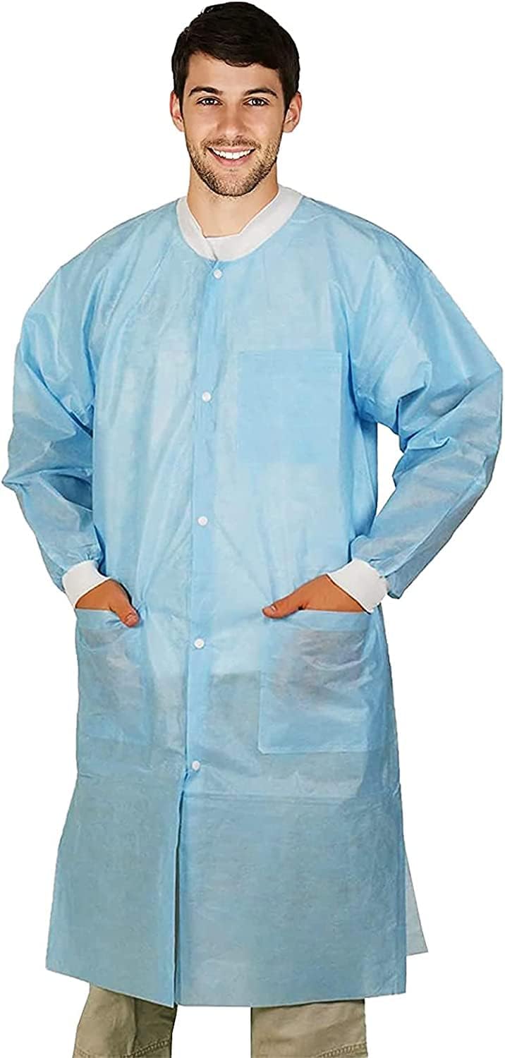 EZGOODZ Disposable Lab Coats for Adults 10 pcs, XLarge 41
