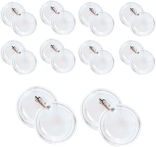 Miniatura 8 de Paquete de 20 pines de botón transparentes de 1.5 pulgadas, kit de botones para hacer tus propios botones acrílicos con juego de sublimación