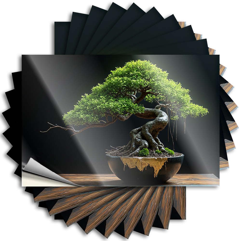 Sticker Bedroom Decor for Men Custom Stickers, Water Waterproof A Bonsai Tree with Intricate Roots in A Black Pot. for Hydro Flask | Coffee Vinyl Decals for Thankful Holiday Gift(8X12CM)