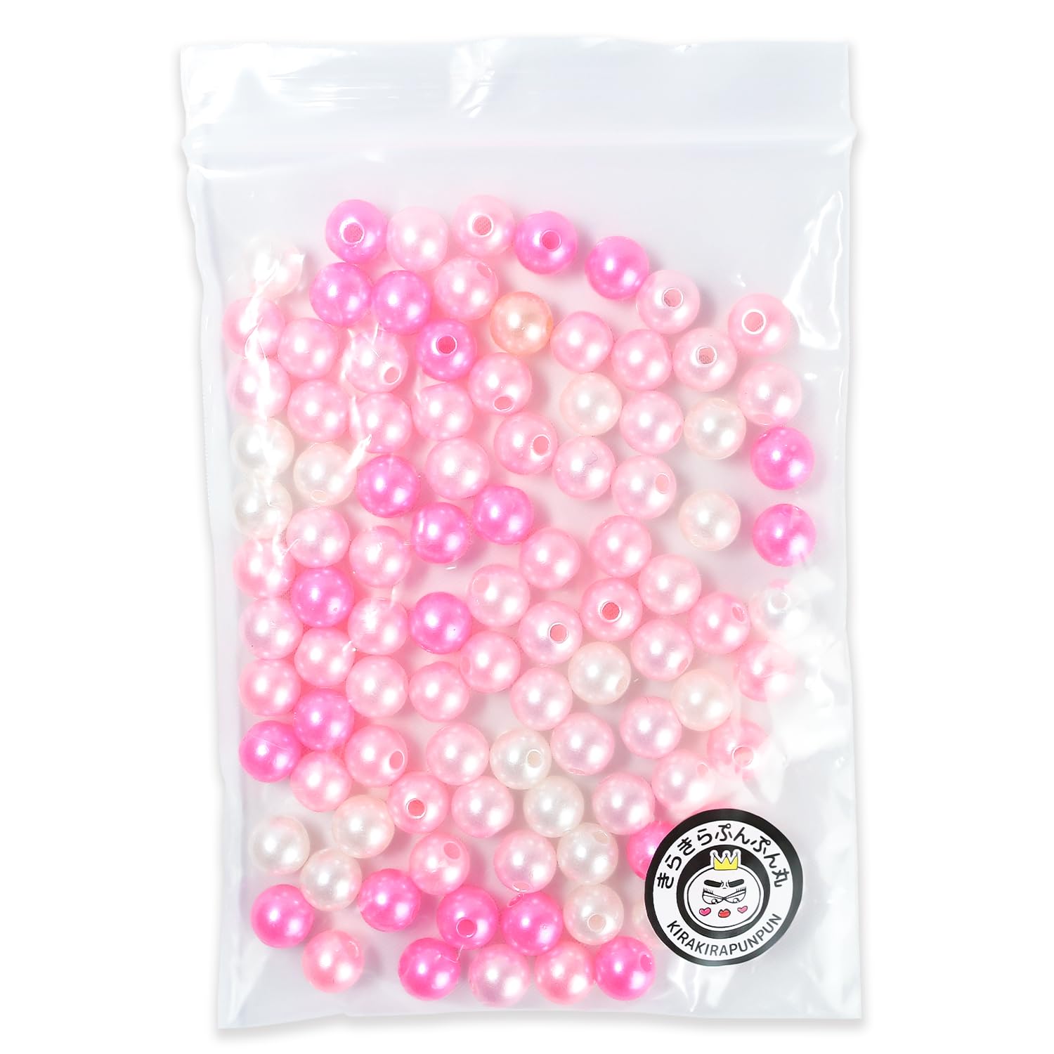 Amazon.co.jp: パールビーズ カラフル 8mm【ピンク系】 約98粒 穴あり