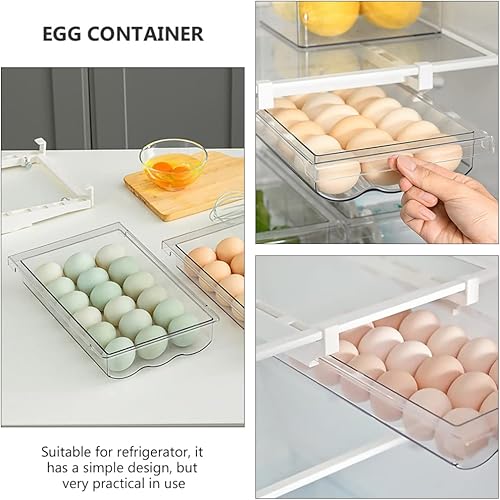 Miniatura 8 de SOLUSTRE Cajones de almacenamiento para refrigerador, cajones de almacenamiento de huevos, contenedores de alimentos frescos para congelador,