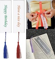 Vista 3 de BetterJonny Juego de 30 marcapáginas de acrílico transparente con 36 borlas – Marcadores de libros rectangulares sin terminar para proyectos