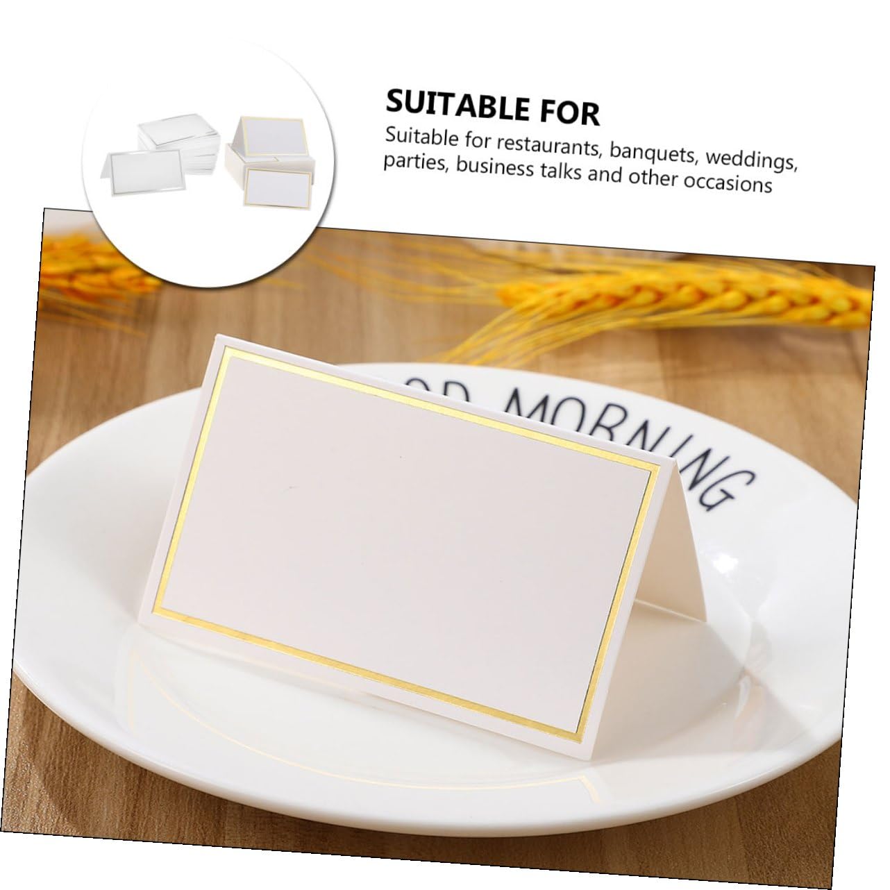 200 Tischkarten ohne Grate aus Papier Rundes Kreatives Design für Hochzeit und Bankette Leicht zu Beschriften und Elegante Namenskärtchen für Tisch