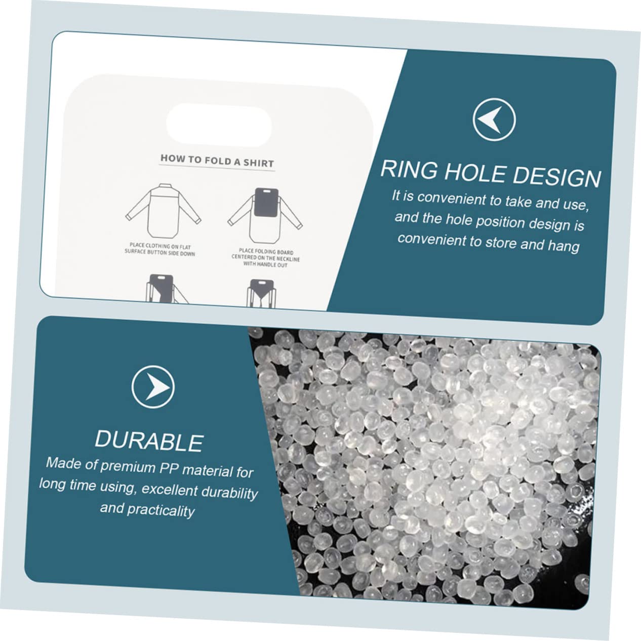 HOOTNEE Clothes Folding Board Pp Liner for Shirt T-Shirt Folding Helper Compact Organizer