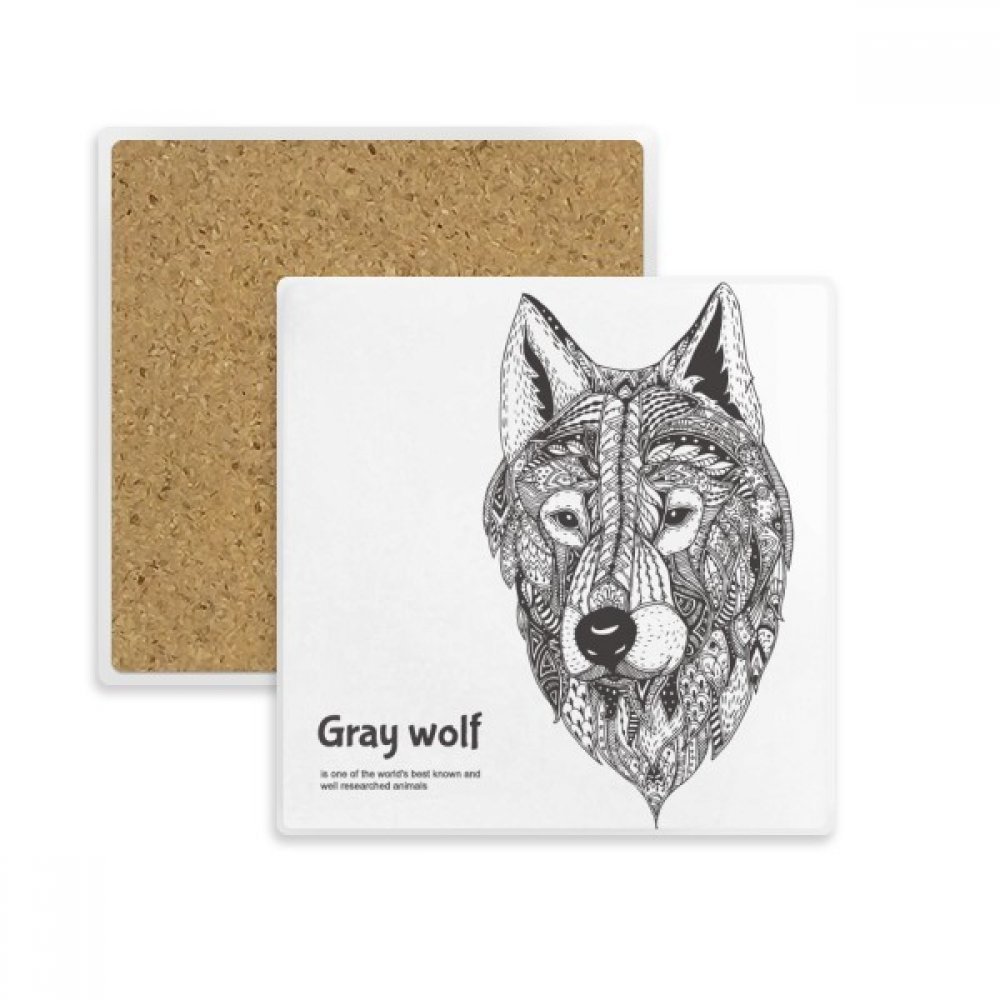 Tasse Coaster Porte-Absorbant Pierre Gray Wolf de DIYthinker pour vos verres
