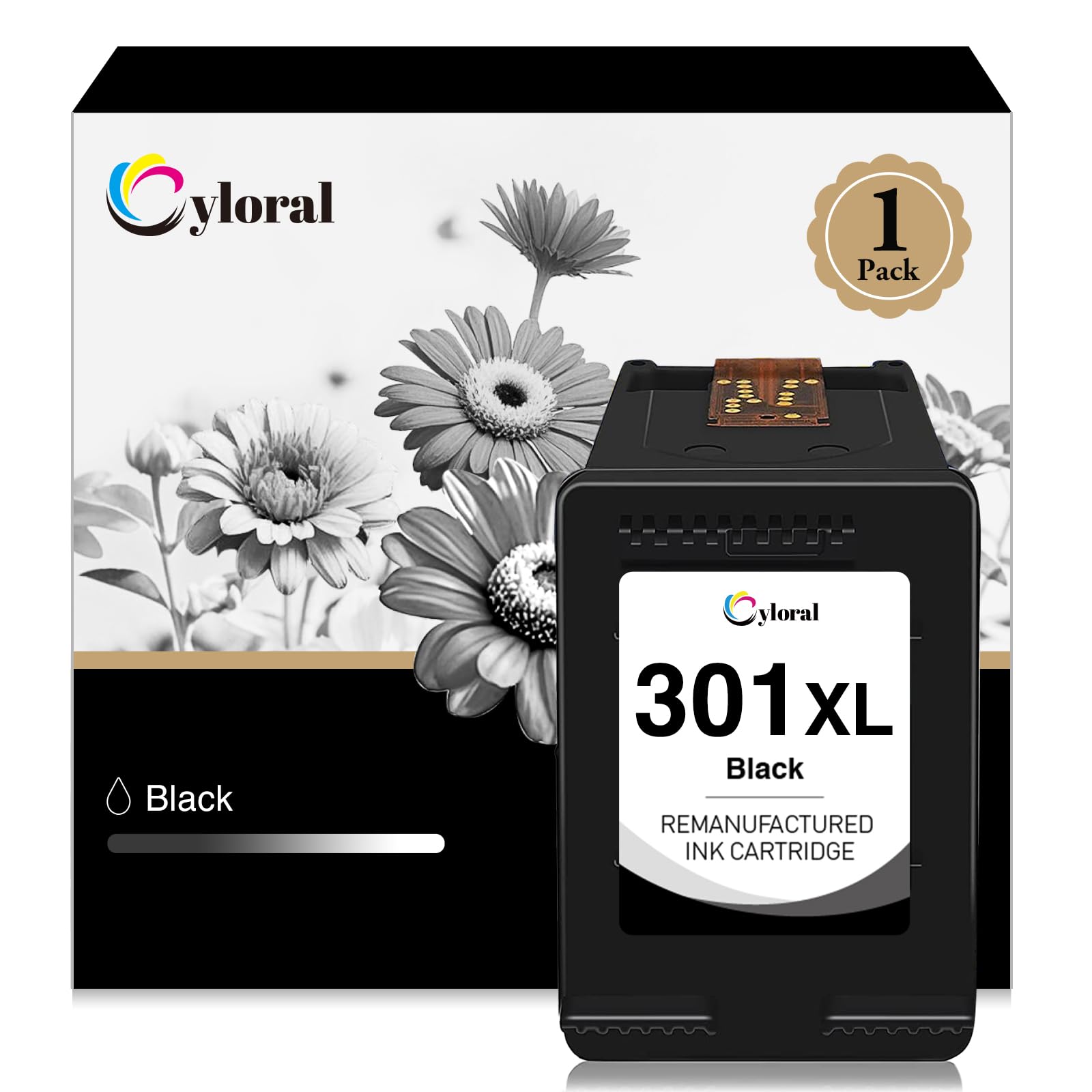 Cyloral 301XL Schwarz für HP 301 Druckerpatronen Envy 4500 Patronen OfficeJet 4630 4636 2620 DeskJet 2540 2547 2548 3050 3059 1050 1510 3059a 2050 Envy 5530 5532 4508 4500 4507 für HP Partronen 301 XL