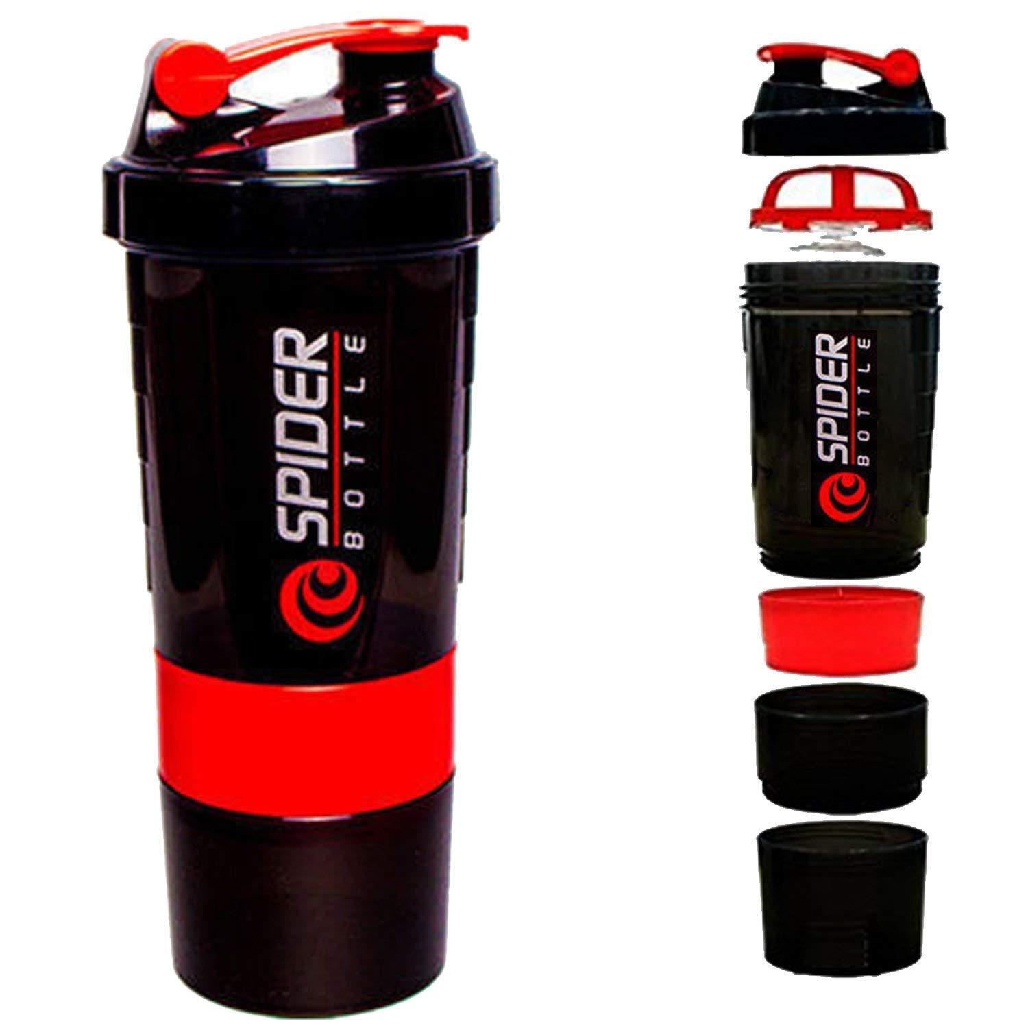 Tempest Stainless Steel Blender Ball Protein Shaker Blender Bottle for Whey Protein Mix, Cycling, Gym Water Bottle with 2 Detachable Compartments for Unisex (500 Milliliters)-image-9
