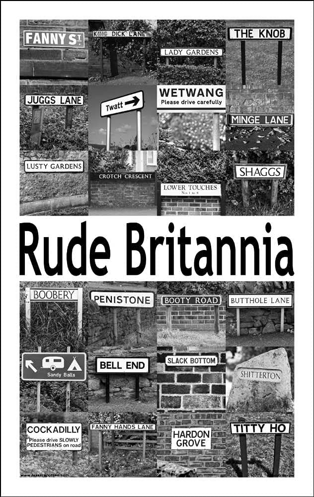 Lesser Spotted Britain Rude Britannia Tea Towel