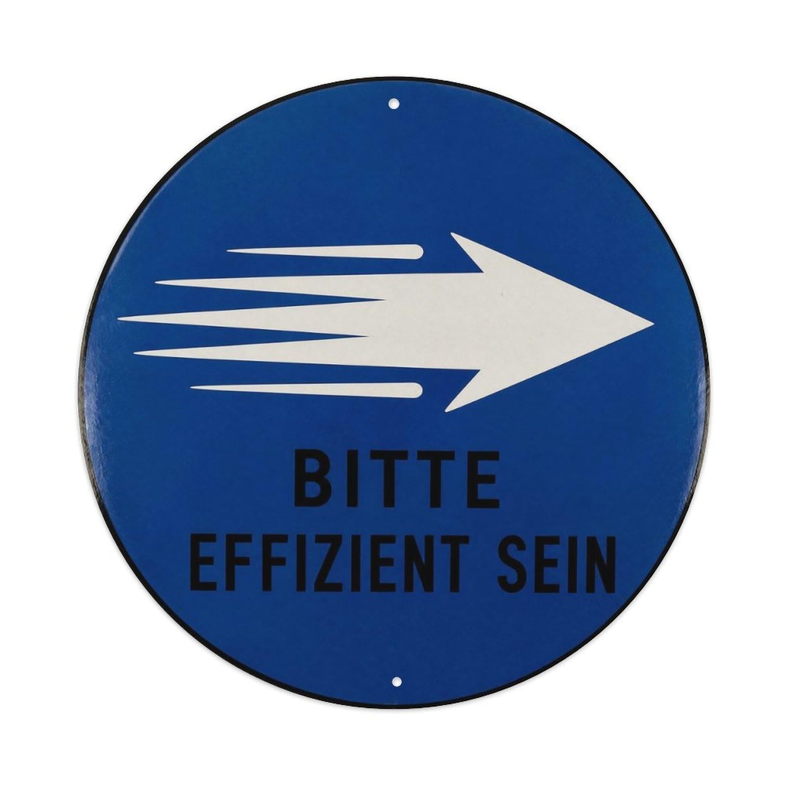 Olyhtr 8X8inch Classic Style Efficiency Humor Retro Warning German Nostalgic Type Metal Tin Sign