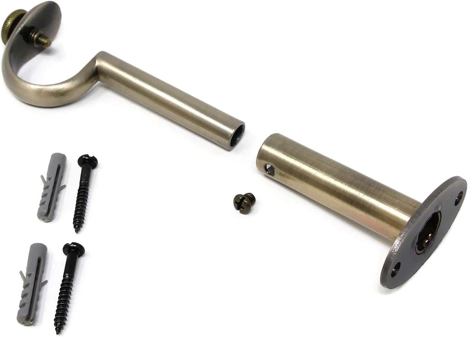 Urbanest Adjustable Solid Zinc Curtain Rod Bracket Wall Holder, Fits Up to 1 1/8" or 1 1/4" Rod, 2 Pieces - Oil-Rubbed Bronze : Home & Kitchen