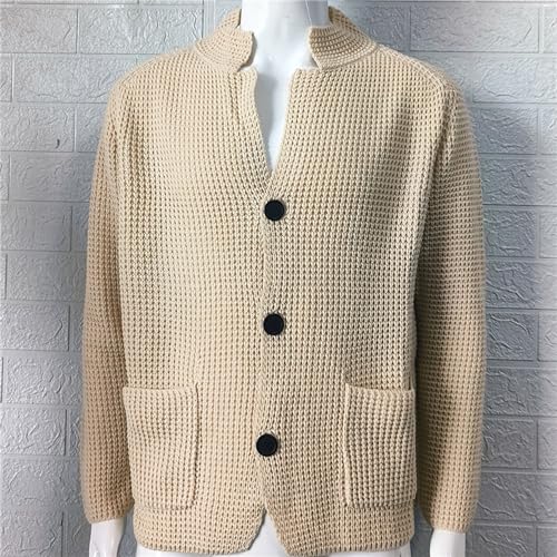 Men's Slim Knitted Button Sweater Solid Color Cardigan Plus Size Tops Casual Fashion Sweatshirt with Pockets2