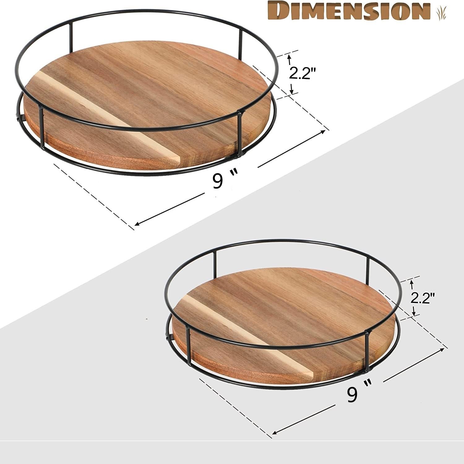 Lazy Susan - Organizador de tocadiscos de madera antideslizante para gabinetes, despensa, encimera de cocina, refrigerador, estante de especias, negro carbonizado 2