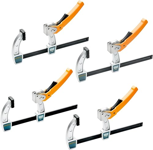 Miniatura 7 de POWERTEC 71586 - Abrazaderas para barra de engranajes de 80in para carpintería liberación rápida con capacidad de sujeción de 600 lb  2 unidades